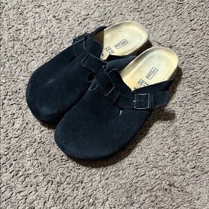 Birkenstock Black Suede Slippers